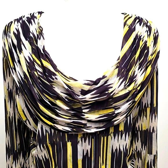 Piper & Sparrow Womens Plus Slouch Neck Long Sleeve Geometric Print Top Size 2X - Picture 5 of 9